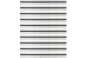 risingsaplings 10pcs Break Away Strip Headers 1x40 40 Pin Headers Male 2.54mm Single Row Straight Needle Connector (11mm)