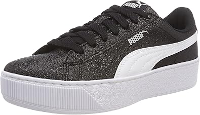 puma vikky platform black and white