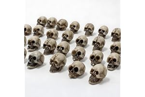 Ykybhx Mini Skull Heads Halloween Decorations,20PCS Realistic Skulls Ornamets,Miniature Human Skulls for Bar Home Table Decoration Haunted House Day of The Dead Decor DIY Crafts Props Party