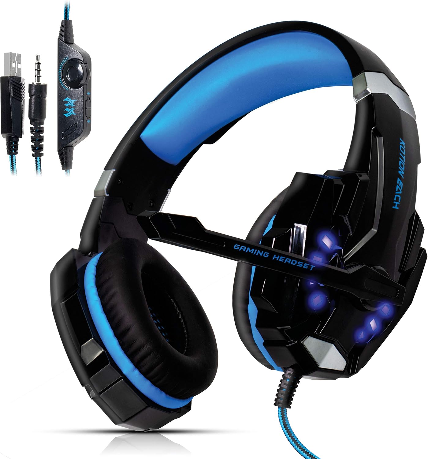 K .dandee Cuffie Gaming per Pc Giochi Ps4 Console Ps4 PRO Playstation 4 E 5  Xbox One X Cuffie da Gaming Over Ear Headset con Microfono E Jack LED  Accessori Ps4 Cuffie