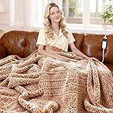 Heated Blanket Heated Throw, Electric Blanket 50"x60" Heating Blanket with 8 Hours Auto Off 10 Fast Heating Levels Machine Washable Sherpa Heated Blanket with Overheating Protection