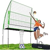 TUBAGOU 2025 Upgraded Volleyball Training Equipment Net Volleyball Spike Trainer for Indoor and Outdoor Volleyball Practice Net Station, Perfect for Team or Solo Training, Home Volleyball Net