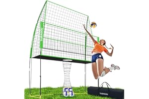 TUBAGOU 2025 Upgraded Volleyball Training Equipment Net Volleyball Spike Trainer for Indoor and Outdoor Volleyball Practice Net Station, Perfect for Team or Solo Training, Home Volleyball Net