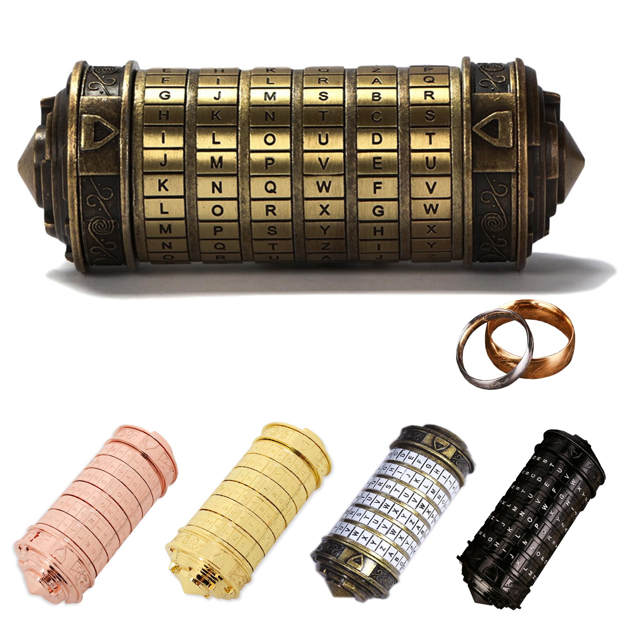 MINGZE Da Vinci Code, Mini Cryptex For Christmas Valentine's Day Most Interesting Creative Romantic Birthday Gifts For Boyfriend and Girlfriend Brain Teaser Lock Puzzles…