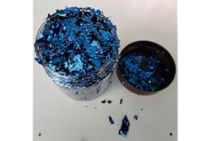 JINRUISI Gilding Flakes,Gold Foil Flakes for Resin,Blue Red Purple Pink Metallic Foil Flakes for Resin Jewelry Making,Nails,Painting Art,Crafts and Slime (Dark Blue)