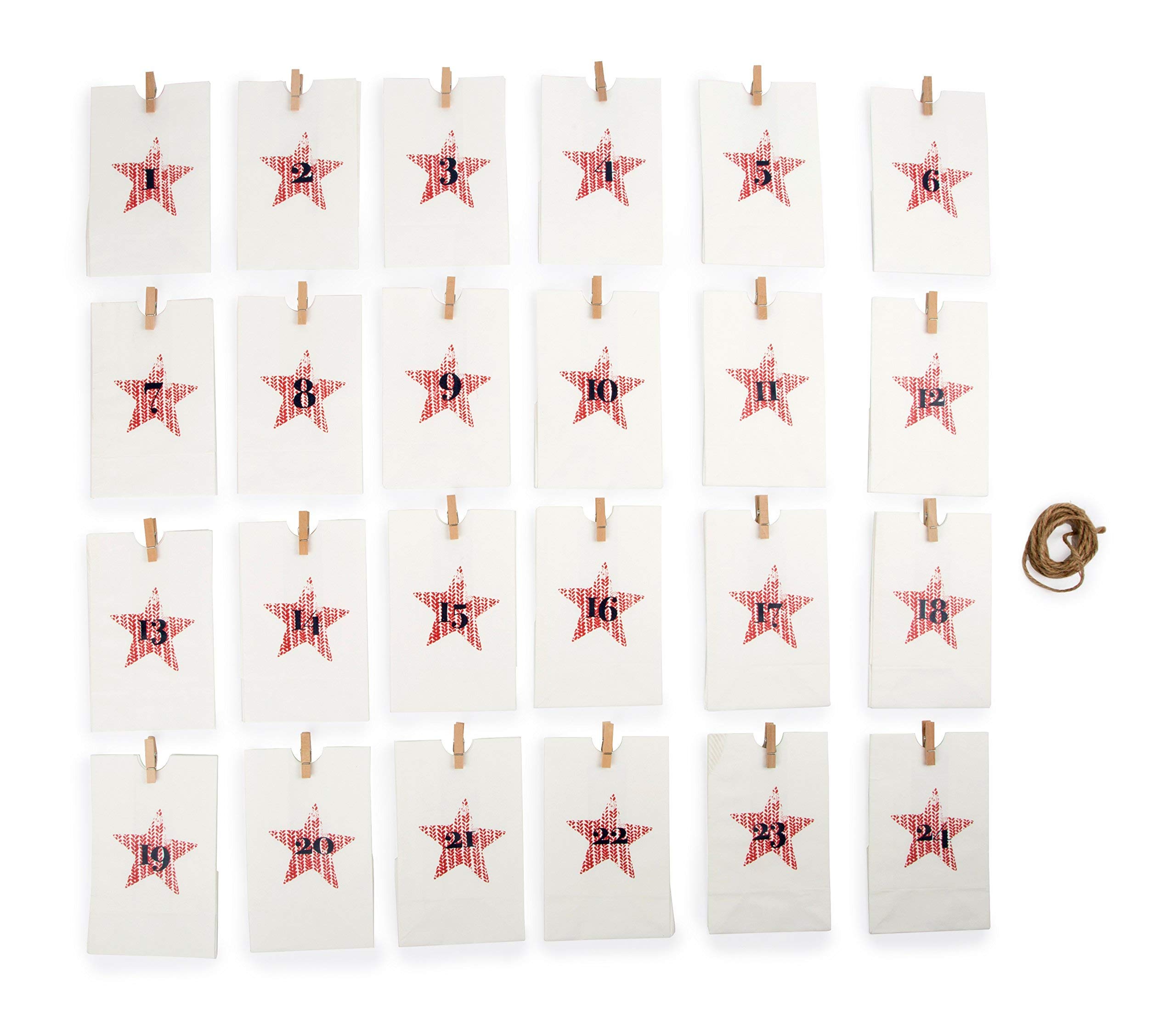 Small Foot Advent Calendar Paper Bag, White