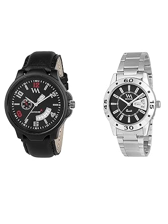 Watch Me Stylish Wrist Watch GIF Set Combo for Couple Men and Women DDWM-009-BK-DDWM-030 Watch for Mens Under 500 ; Watches for Mens Stylish ; Watch for Men Stylish Latest