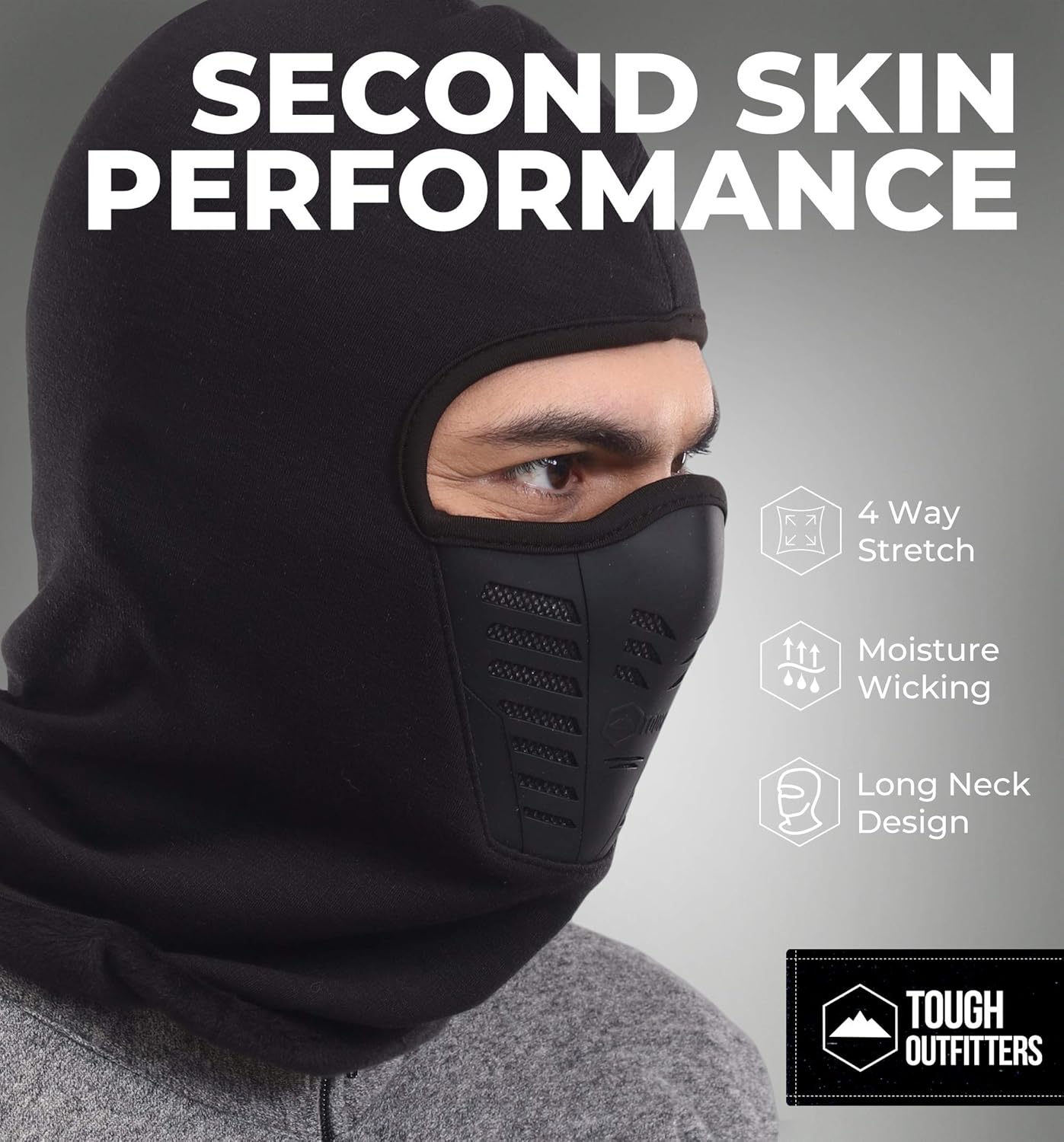 Balaclava Ski Mask - Cold Weather Full Face Mask with Breathable Air Vents for Men & Women - Fleece Hood Ninja Snow Gear for Skiing, Snowboarding, Motorcycle Riding, Running & Winter Outdoor Sports: Clothing