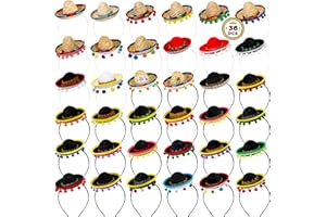MELISHEER Sombrero Party Hats, Classic Cinco De Mayo Sombrero Headbands, Mexican Party Hat with Headband Fiesta Headbands Party Costume