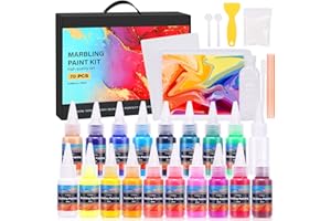 TMOL Marbling Paint Art Kit, 18 Colors Water Marbling kit, Water Art Paint Set, Arts and Crafts for Girls & Boys Ages 6-12, Craft Kits Art Set for Activities