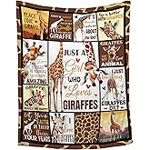 Giraffe Blanket,Just A Girl Who Loves Giraffes Blanket for Girls Women, Super Soft Animal Decor Throw Bedding Quilt for Couch Sofa Bed,Giraffe Lovers Gifts,40"x50"-Kids/Throw Size