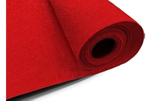EOVEA | Acrylic Felt Fabric by The Yard | 72" Inch Wide -1.6mm Thick Felt Fabric | Non-Stiff Soft Felt Sheets | Felt Material for DIY,Craft, Sewing,Patchwork, Cushion, Padding(Red, One Yard)