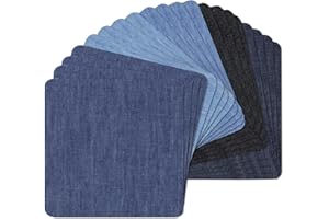 Qiyuda 20 Pcs Iron On Patches for Jeans, Denim Repair and Decoration Kit Patche for Ripped Clothes Pants