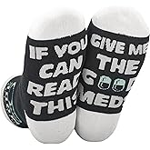 InnoBeta Get Well Soon Gifts for Men After Surgery, Get Well Soon Basket Women, One Size Unisex Crew Socks, If You Can Read This Give Me The Good Meds