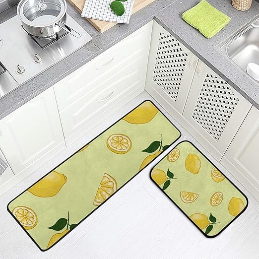 Amazon.com: Kitchen Rugs Runner Yellow Fruits Lemons Pattern Sweet 