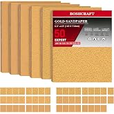 BOSHCRAFT 50 Pcs 1/4 Sheet Sand Paper 5.5" x 4.5" &ndash; 80/150/320/400 Grit 8 Sheets Each, 120/220 Grit 9 Sheets Each, Premium Aluminum Oxide Sandpaper Assortment for Wood Metal Automotive Palm Sanders