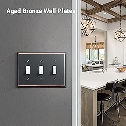 DEWENWILS Tripple Toggle Light Switch Cover,Aged