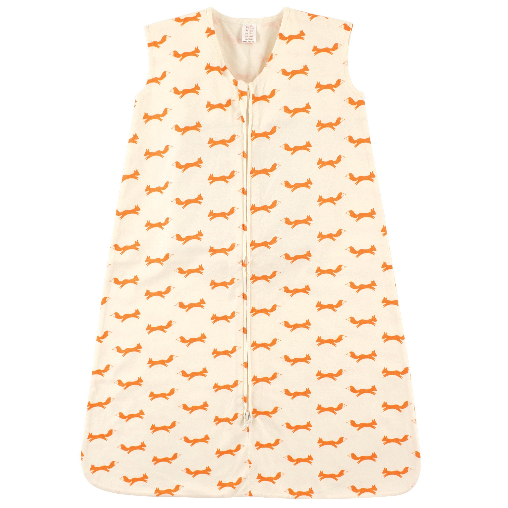 Touched by Nature Unisex Baby Organic Cotton Sleeveless Wearable Sleeping Bag, Sack, Blanket, Fox, 6-12 Months