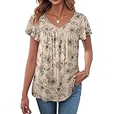 Zeagoo Plus Size Womens Clothing Tunic Tops for Leggings Women Short Sleeve Shirts Summer VNeck Blouses Dressy Casual 2XL