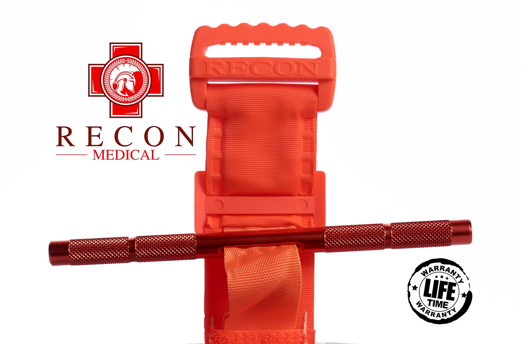Tourniquet (ORANGE) Recon Medical Gen 3 MilSpec Kevlar Metal Windlass