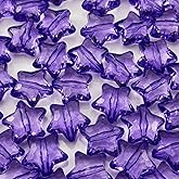 50pcs Acrylic Crystal Star Beads 20mm Star Shape Faceted Beads for Jewelry Making Bracelet Necklace Key Chains DIY Crafts(Bluish Violet)
