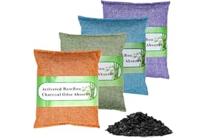 KaiCarnte Car Deodorizer Odor Eliminator,Activated Charcoal Odor Absorber,Activated Charcoal Dogs,Odor Eliminators For Shoe,Pet,Car (4 x 16oz Large)