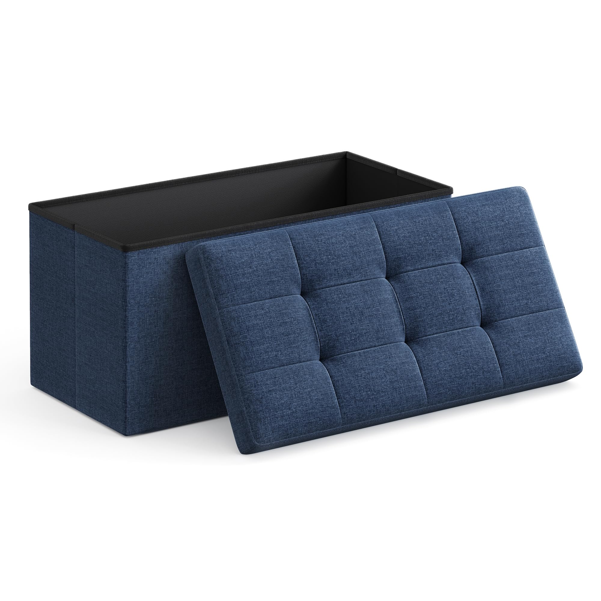 SONGMICS 30 Inches Folding Storage Ottoman