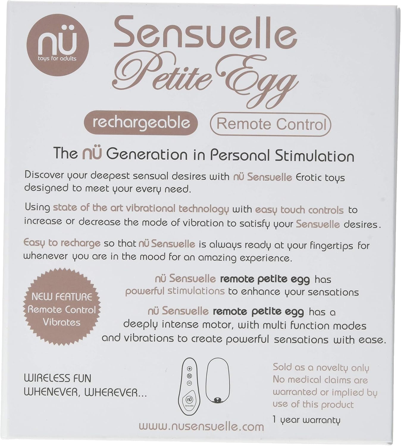 Nu Sensuelle Remote Control 15 Function Petite Egg, Purple, One Size - Image 5