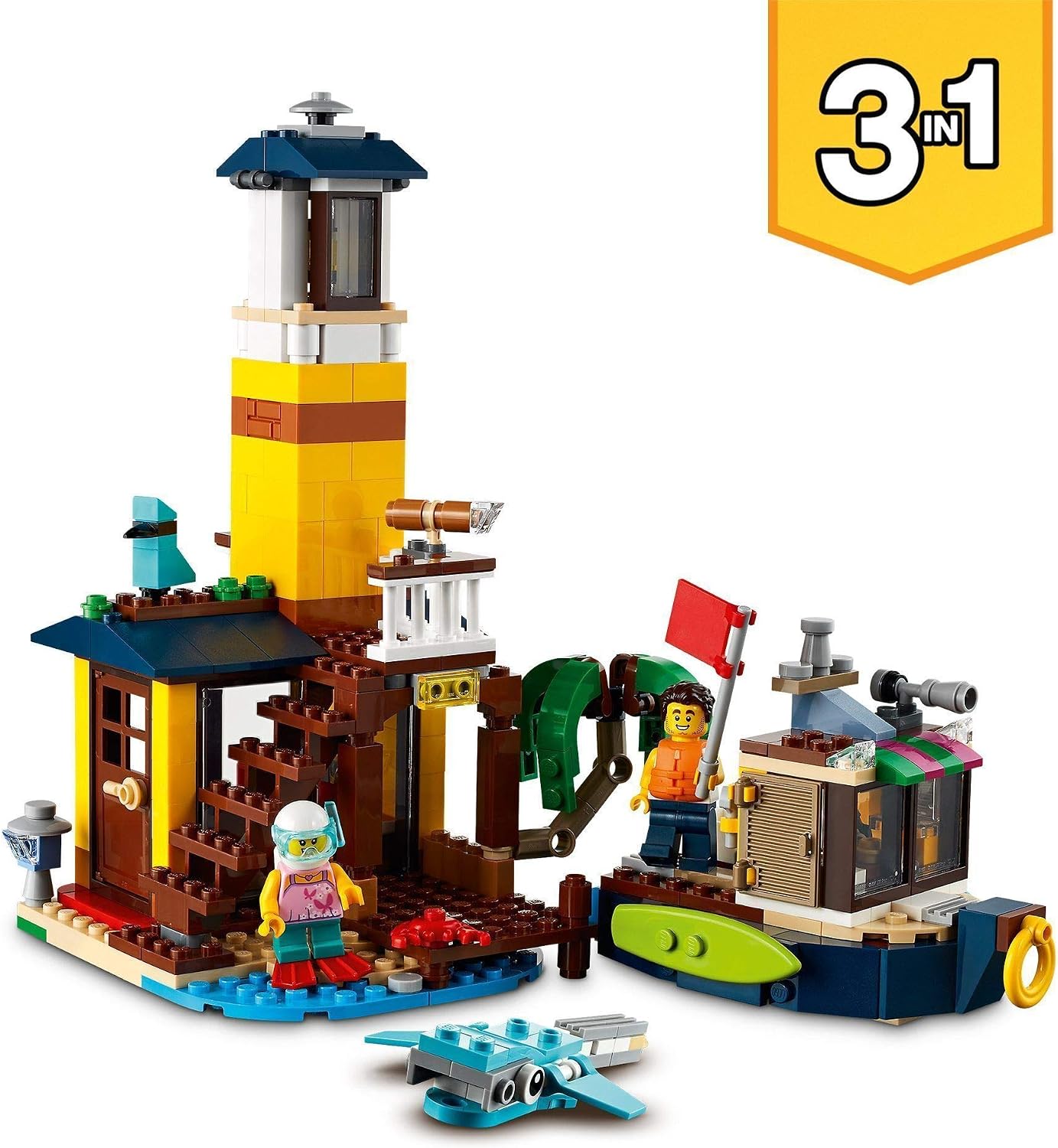 LEGO Creator 3in1 Surfer Beach House 31118 Building Kit Featuring Surf Shack, Lighthouse Toy - Image 5