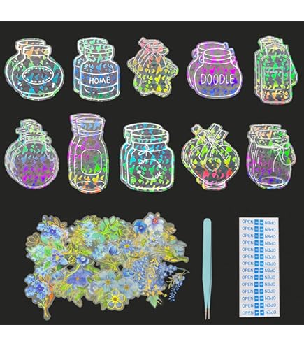 160 Sheet Dried Flower Bookmark Set - Transparent Pressed Flower DIY Kit