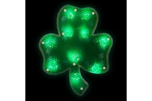 Northlight Lighted Green Shamrock St. Patrick's Day Window Silhouette - 14" - Green LED Lights
