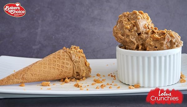 BAKER’S CHOICE LOTUS CRUNCH TOPPING – LOTUS FLAVORED CRUNCHY SPRINKLES FOR ICE CREAM SUNDAE TOPPINGS – 6.5 OZ. – DAIRY FREE, KOSHER – BAKER’S CHOICE