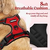 rabbitgoo Large Dog Harness No Pull Reflective Front Back Clip Adjustable XL Red view 3