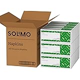 Amazon Brand - Solimo 1-ply Everyday Paper Napkins, White, 300 Count (Pack of 12)