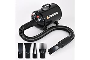 We Love Doodles Dog Dryer with Adjustable Speed & Temperature Control - High Velocity Hair Dryer, Pet Blow Dryers for Dogs, Blow Dry Quickly & Blow Out Undercoat - Pet Grooming (Black)