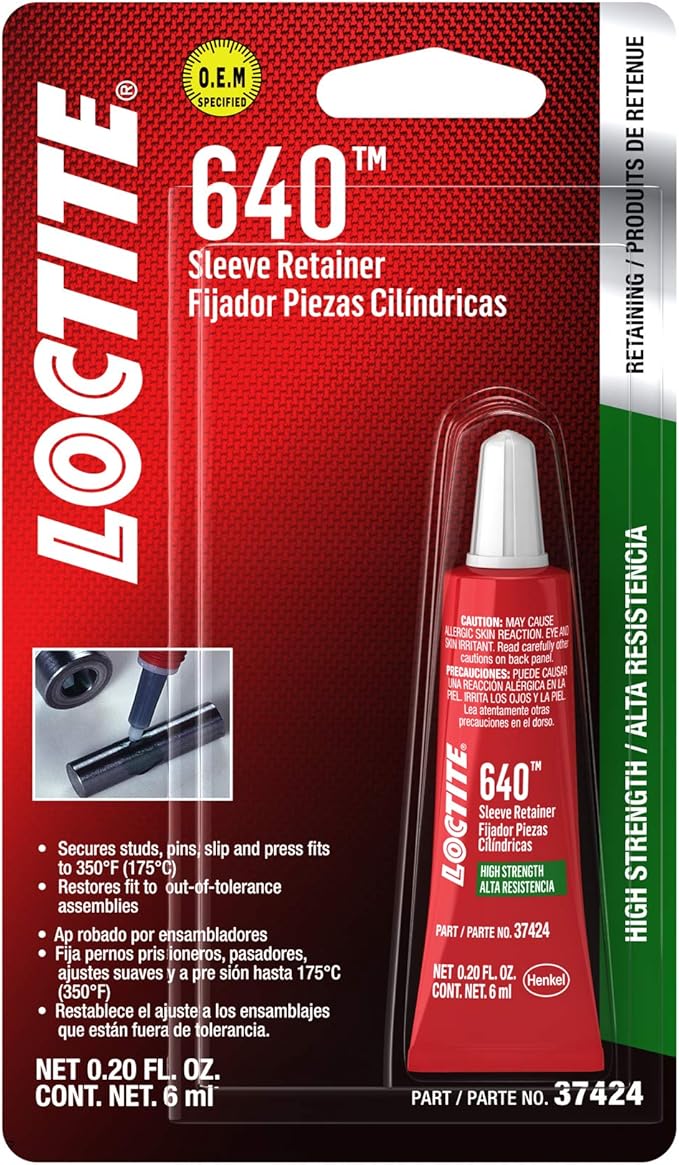 Loctite 37424 640 High Strength Sleeve Retainer Tube, 6Milliliter