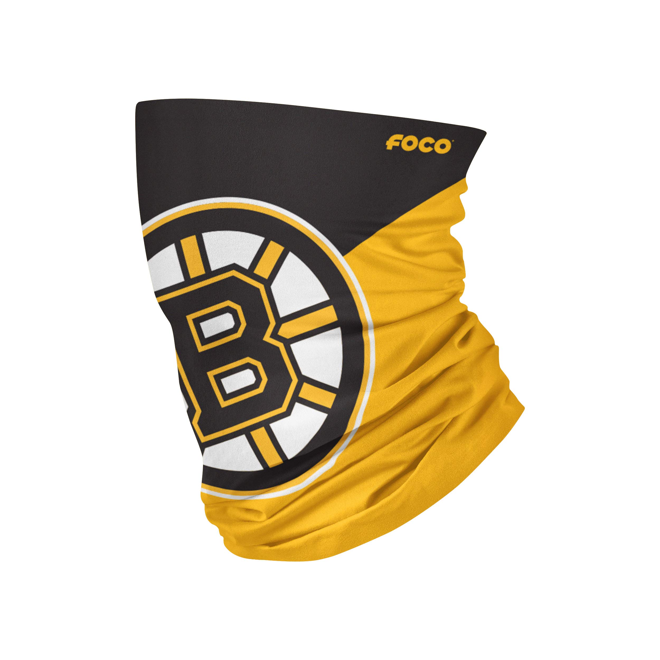 FOCO Boston Bruins Nhl Colour Block Big Logo Gaiter Scarf Forever Collectibles - One-Size