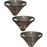 iKingsky Men's Tiger Stripes Cheeky Briefs Sexy Bulge Bikini Underwear Low Rise Half Back Under Panties