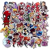 YUIYIYULE 50PCS Assorted Superhero Stickers Aesthetic Waterproof Stickers Luggage Skateboard Water Bottle Stickers Decal Bicycle Bumper Perfect for Kids' Birthday