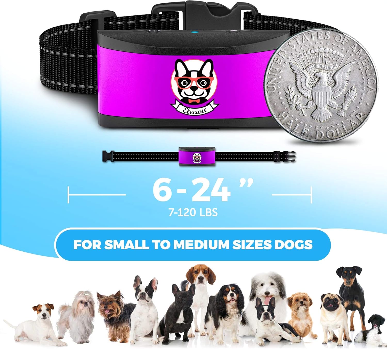 Small Dog Bark Collar Rechargeable - Anti Barking Collar for Small Dogs - Smallest Most Humane Stop Barking Collar - Dog Training No Shock Bark Collar Waterproof - Safe Pet Bark Control Device : Kitchen & Dining