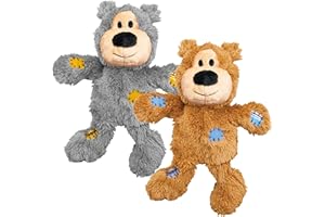 KONG Wild Knots Bears - Durable Dog Toys with Internal Knotted Ropes and Minimal Stuffing for Less Mess (Assorted Colors) (X Large (2 Pack))