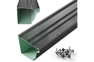 Waterlock 6" Gutter Guards Leaf Protection, Domestic Aluminum Gutter Covers 6 Inch (100 Feet, Black)