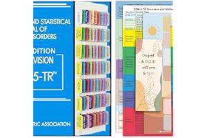BCABO 2022 New DSM-5-TR Index Tabs, Color-Coded and Laminated DSM-V TR Tabs, Including 18 Blank Ones, with Alignment Guide and Bookmark