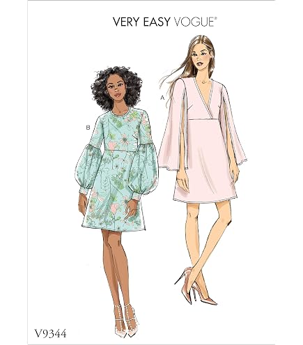 Vouge Sewing Pattern V9112 Misses' Asymmetrical Seam-Detail Dress