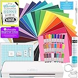 Silhouette CAMEO 3 Bluetooth Starter Bundle with 24 Oracal 651 Sheets, Transfer Paper, Guide, Class, 24 Sketch Pens, and More