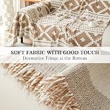SHANNA Geometric Chenille Sofa Cover 2 3 4 Seater Tassel All Season view 6