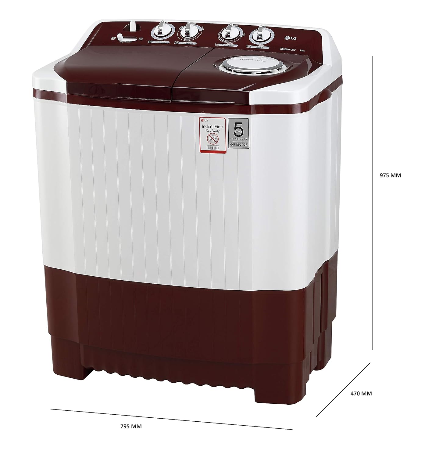 SemiAutomatic Top Loading Washing Machine LG 7 kg Best Price With
