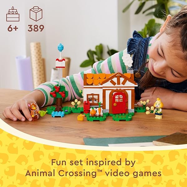 LEGO ANIMAL CROSSING ISABELLE’S HOUSE VISIT, BUILDABLE CREATIVE TOY SET FOR KIDS, INCLUDES FAUNA AND MORE ANIMAL CROSSING TOY FIGURES, VIDEO GAME BIRTHDAY GIFT FOR GIRLS AND BOYS AGES 6 AND UP, 77049