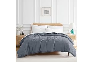 Southshore Fine Living, Inc. Queen Comforter, Full Size Bedding Comforters, Fluffy Down Alternative Blue Comforter, Queen Size/Full, Pet Hair Resistant Bedding, Machine Washable, Slate Blue