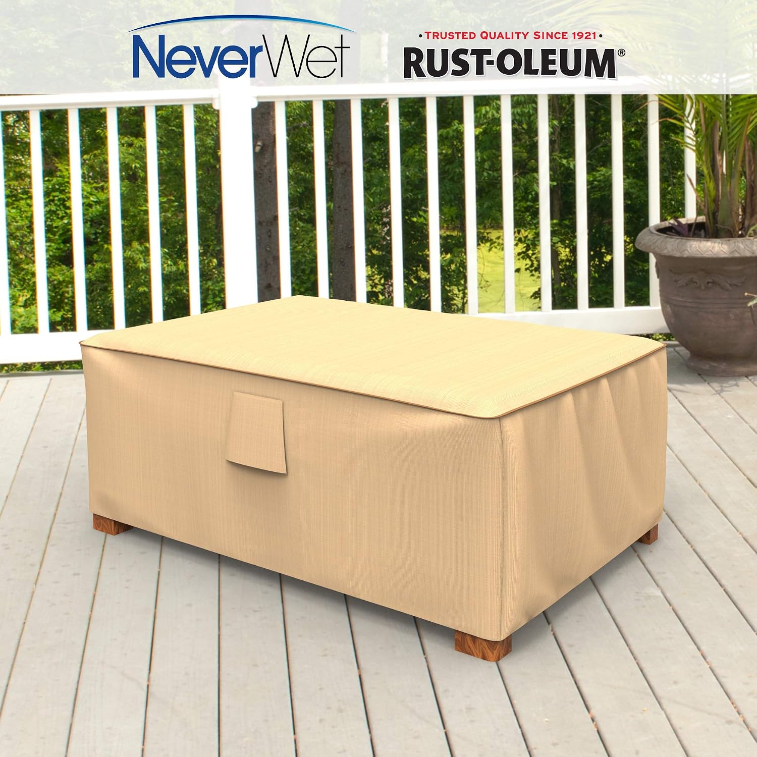 Empirecovers Neverwet Signature Outdoor Ottoman Cover 18 H X 33 W X 25 L P4w01tnnw2 Tan Ottoman Covers
